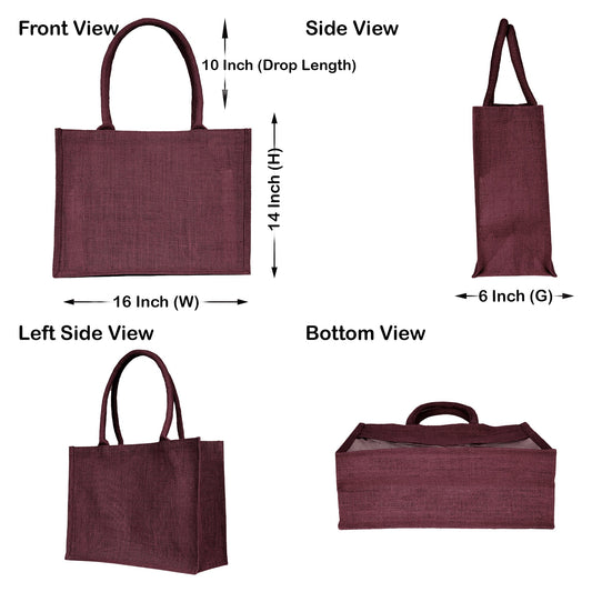 Colourful Jute Tote Bags – Burlap Shopping Totes – Promotional, Holidays, Weddings, Travel & Daily Use (Packs of 4)