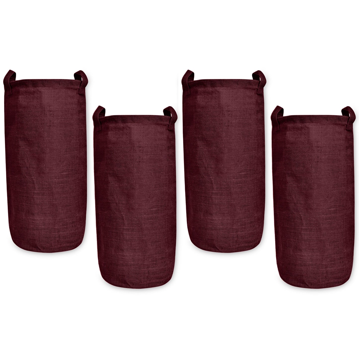 Coloured Foldable Jute Laundary Storage Bins –Burlap Hampers with Handles for Clothes, Toys, Laundry & Nursery Organization (Packs of 4)