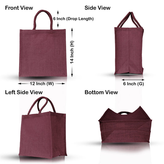 Burlap Jute Tote Shoulder Bags – Ideal for Travel, Weddings, Shopping & Promotional (Packs of 4)