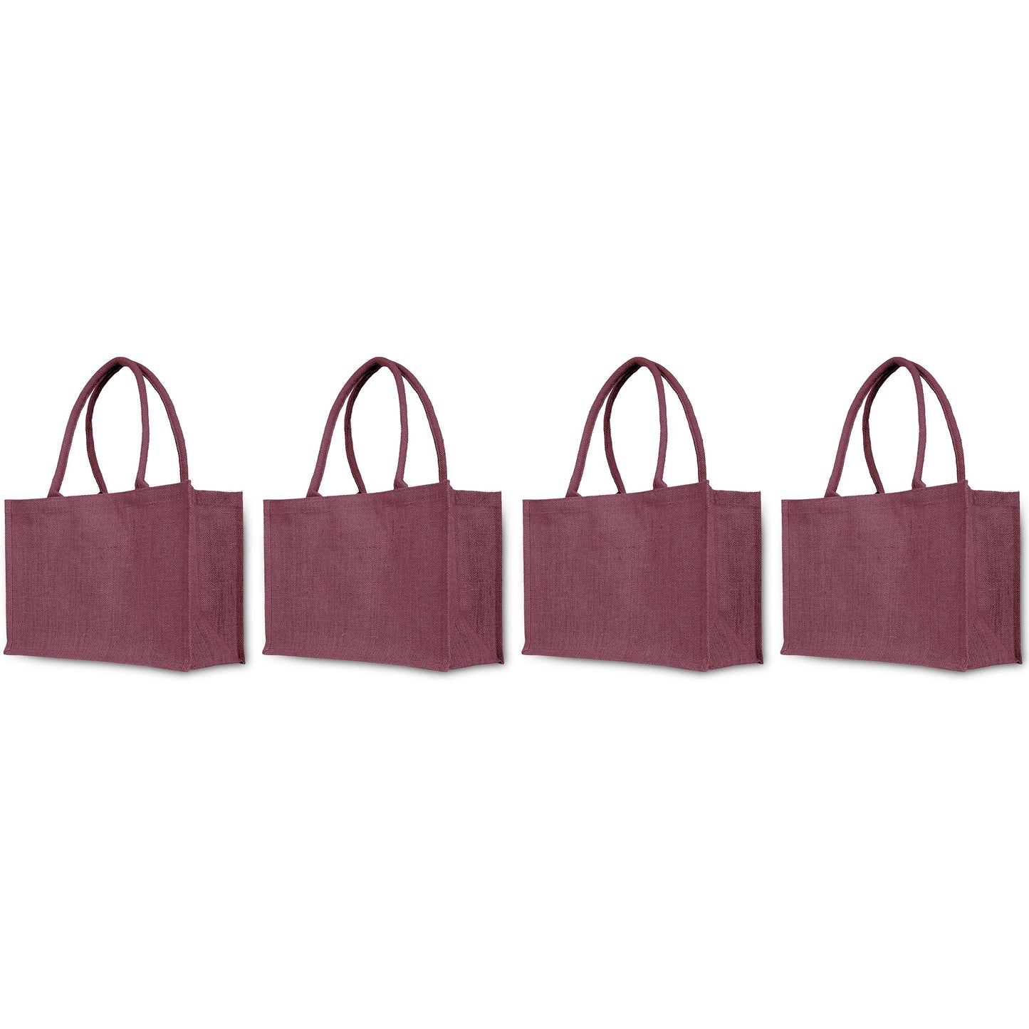 Colorful Jute Market Tote Bags for Weddings, Travel & Holidays, Available for Wholesale (Set of 4)