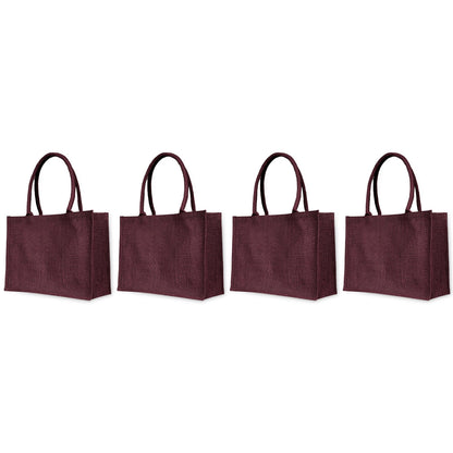 Bright Jute Tote Bags for Wholesale – Daily Use, Shopping, Travel, Holidays & Special Events (Set of 4)