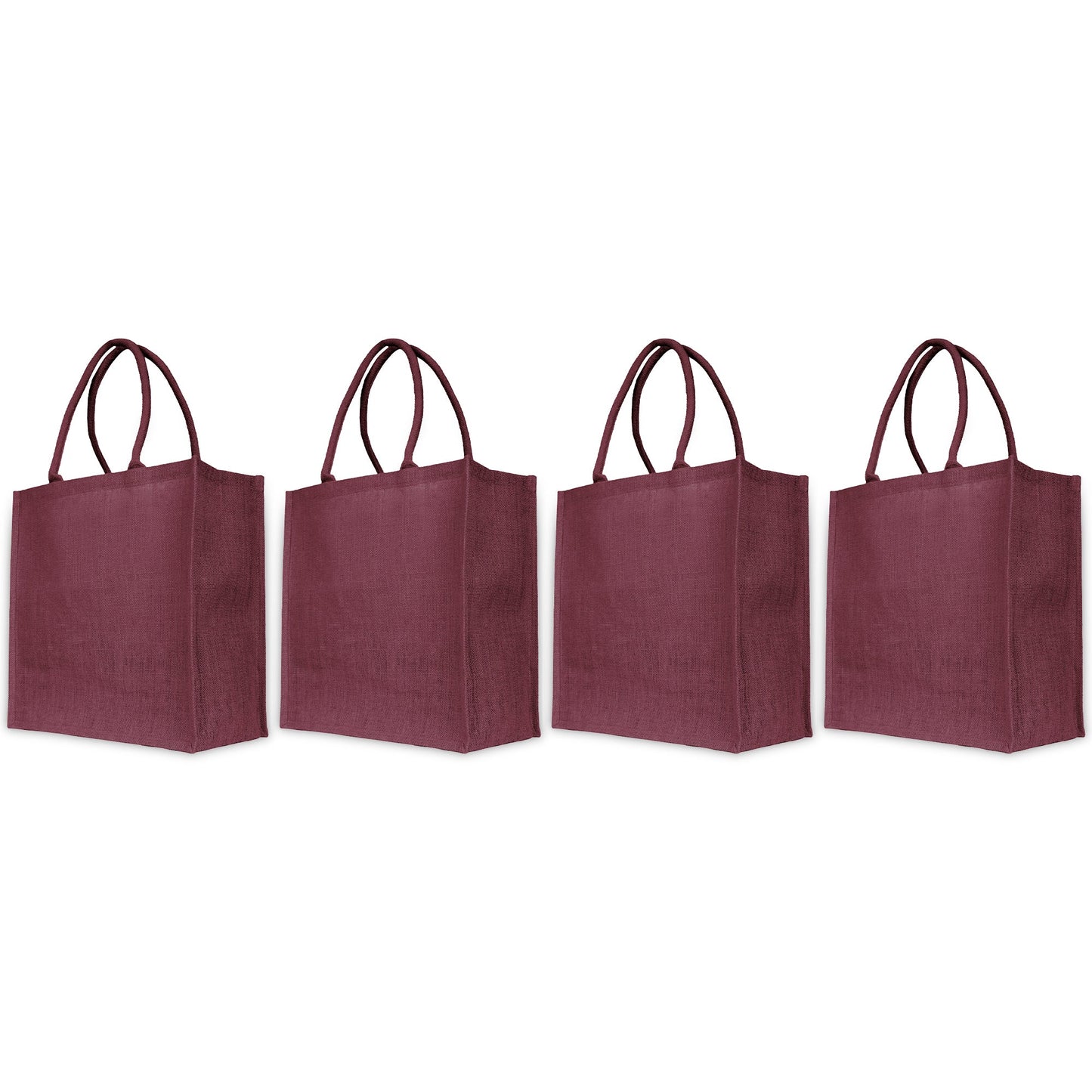 Jute Shopping Bags for Wholesale – Coloured Burlap Totes for Gifting, Promotions & Daily Use (Set of 4)