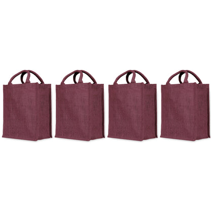 Colorful Wholesale Jute Tote Bags – Perfect for Shopping, Weddings, Valentine’s, Mother’s Day & more (Packs of 4)