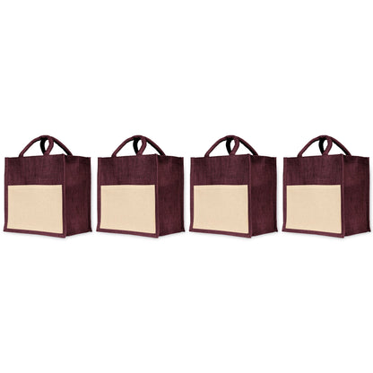 Jute Shopping Bags – Eco-Friendly Wholesale Bags for Travel, Weddings, Christmas, Thanksgiving & more (Set of 4)
