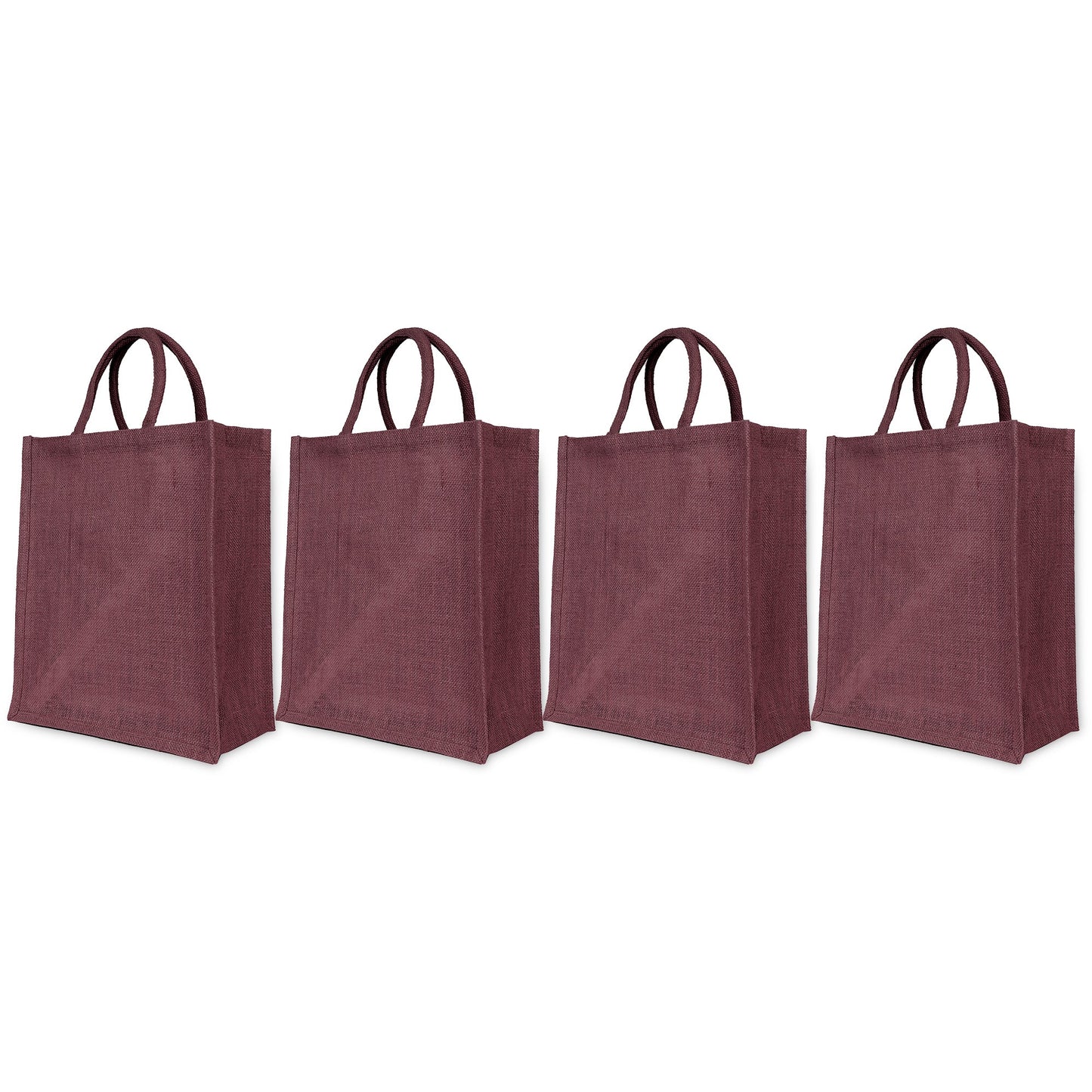 Burlap Jute Tote Shoulder Bags – Ideal for Travel, Weddings, Shopping & Promotional (Packs of 4)