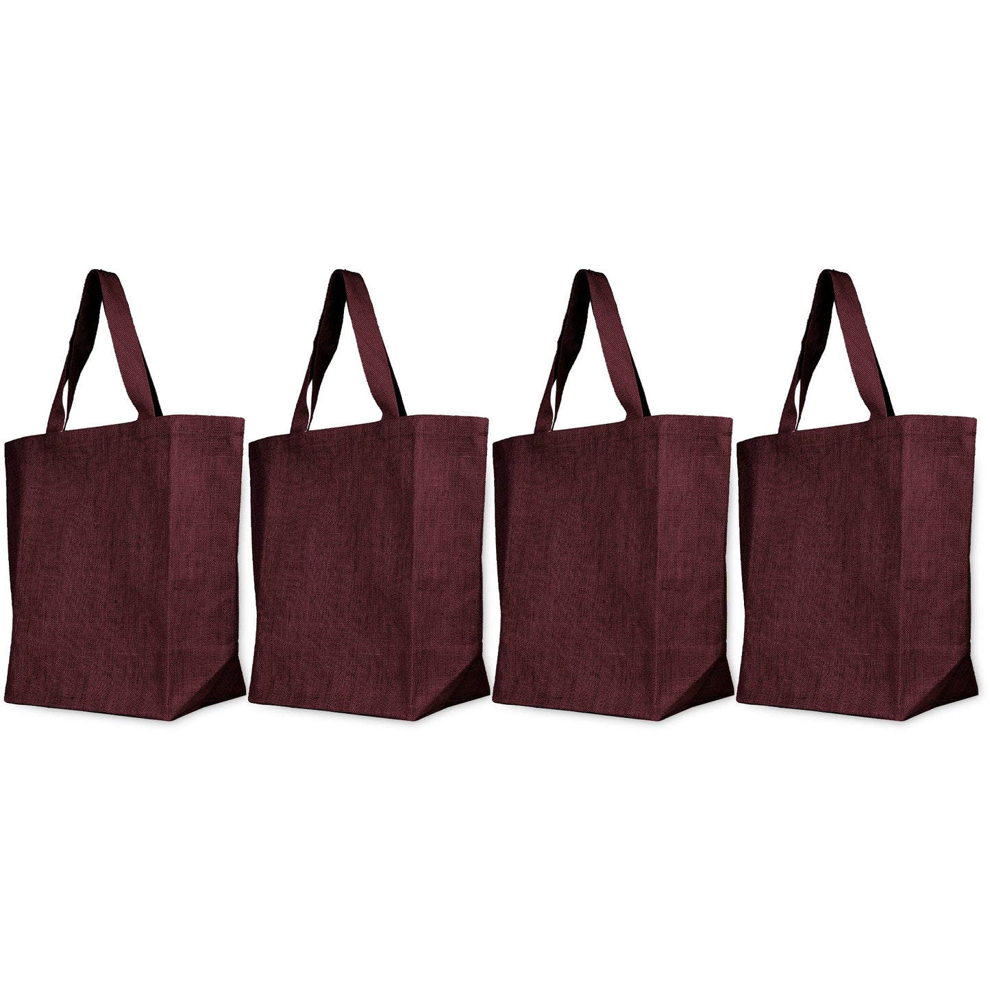 Wholesale Jute Tote Shoulder Bags – Shopping, Weddings, Promotional, Travel & DIY Gift Bags (Packs of 4)