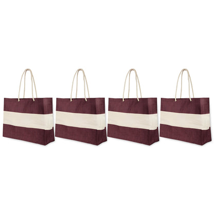 Wholesale Sustainable Coloured Jute Bags with Rope Handles – Reusable for Shopping, Promotional & Gifting (packs of 4)