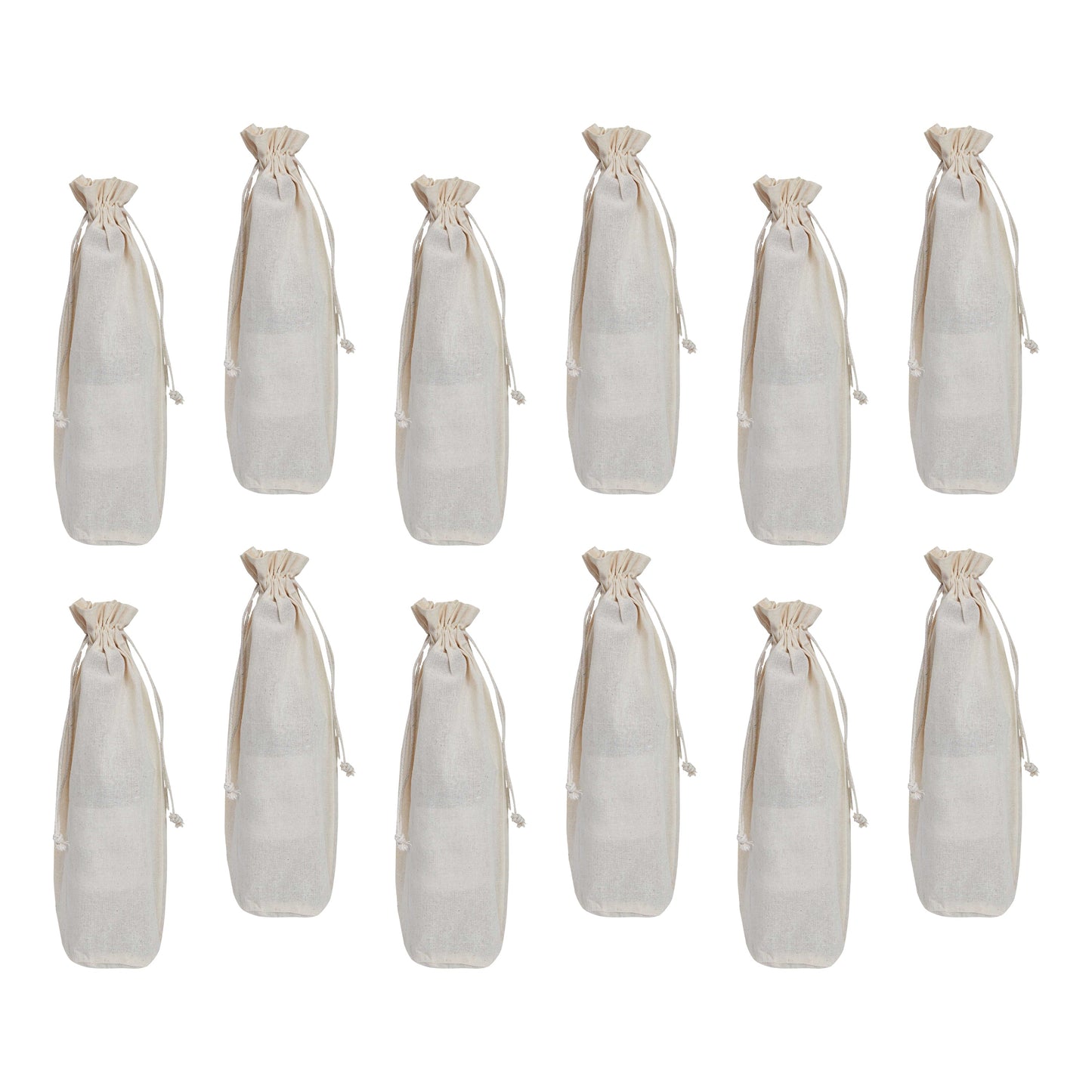 Jute Wine Bottle Bags – Reusable Burlap Gift Pouches with Drawstring Ties – Perfect for Gifting, Parties, Weddings, and Holiday Celebrations  (Packs of 12)