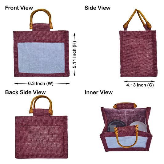 Coloured Jute Gift Bags with Organza Burlap Pouches for Wedding Favors, Party  & Gift (Packs of 7 )