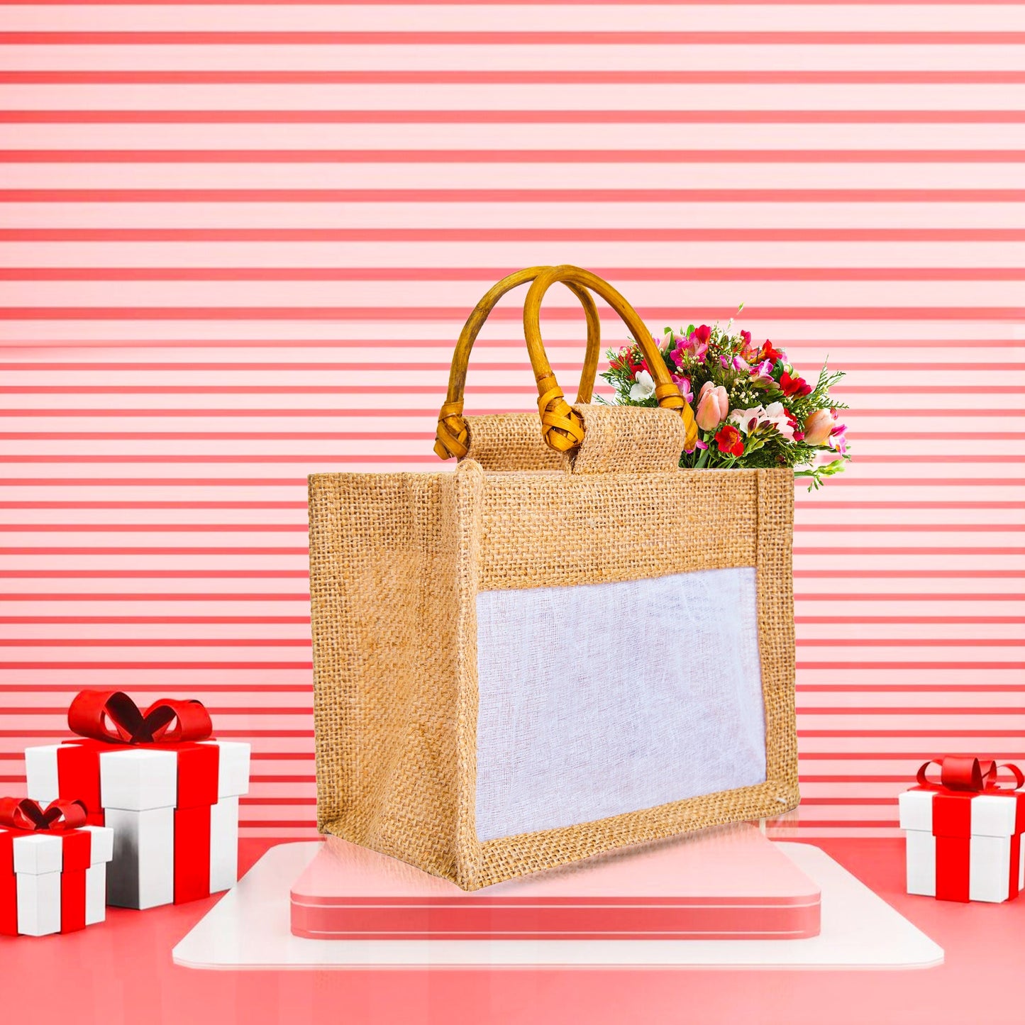 Jute Burlap Gift Bags – Reusable Favour Pouches for Weddings, Bridesmaid Gift & Party Gifting (Packs of 12)