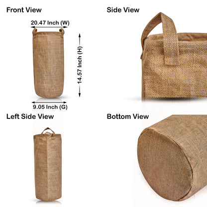 Jute Storage Bins | Burlap Basket for Dirty Clothes, Toys, Blankets  | Ideal for Bedroom & Nursery | Natural Jute | Pack of 8.