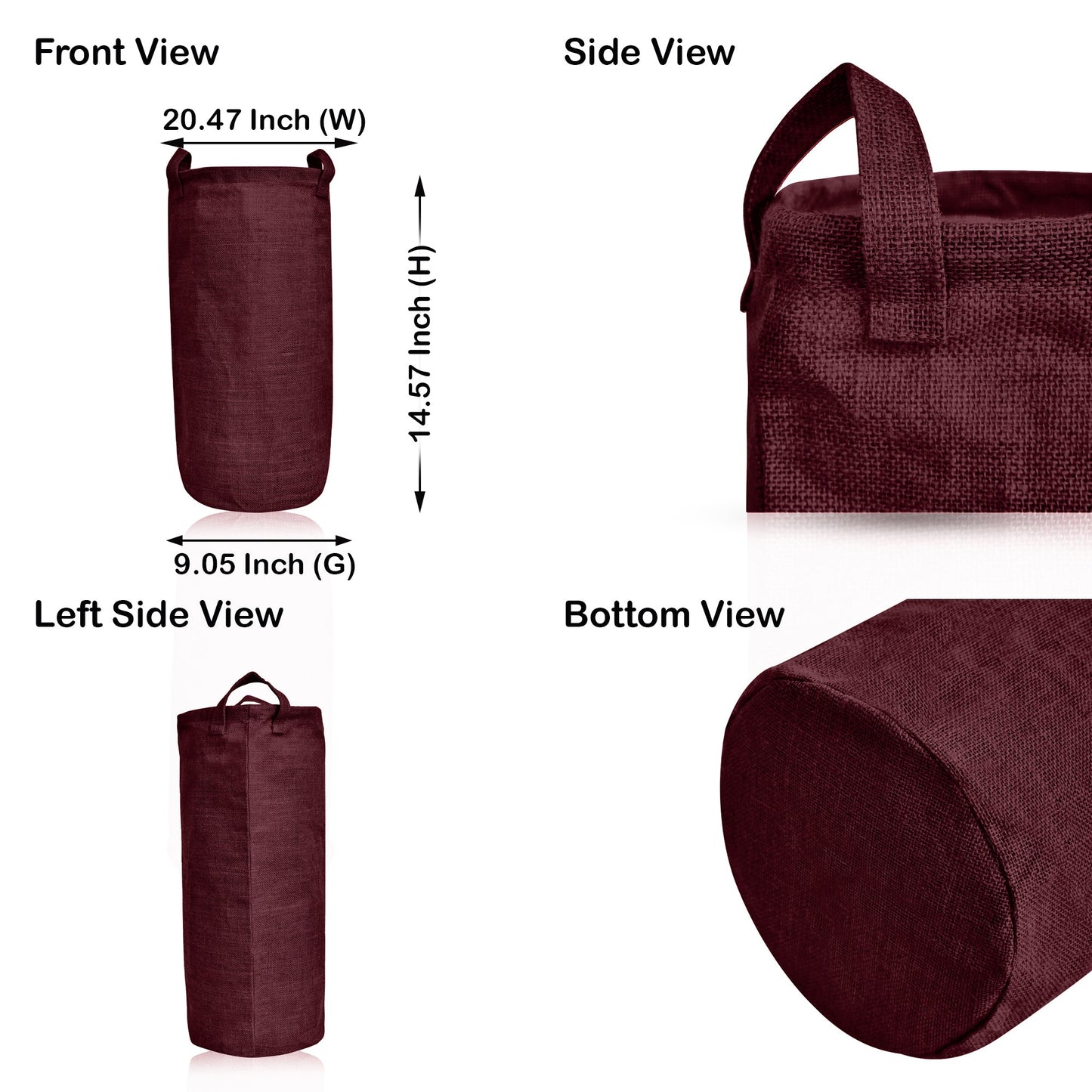 Coloured Foldable Jute Laundary Storage Bins –Burlap Hampers with Handles for Clothes, Toys, Laundry & Nursery Organization (Packs of 4)