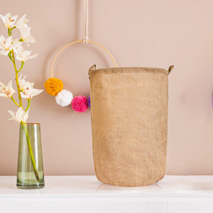 Jute Laundry Bags – Durable Burlap Storage Bags for Dirty Clothes, Home Laundry & Organization (Packs of 8)