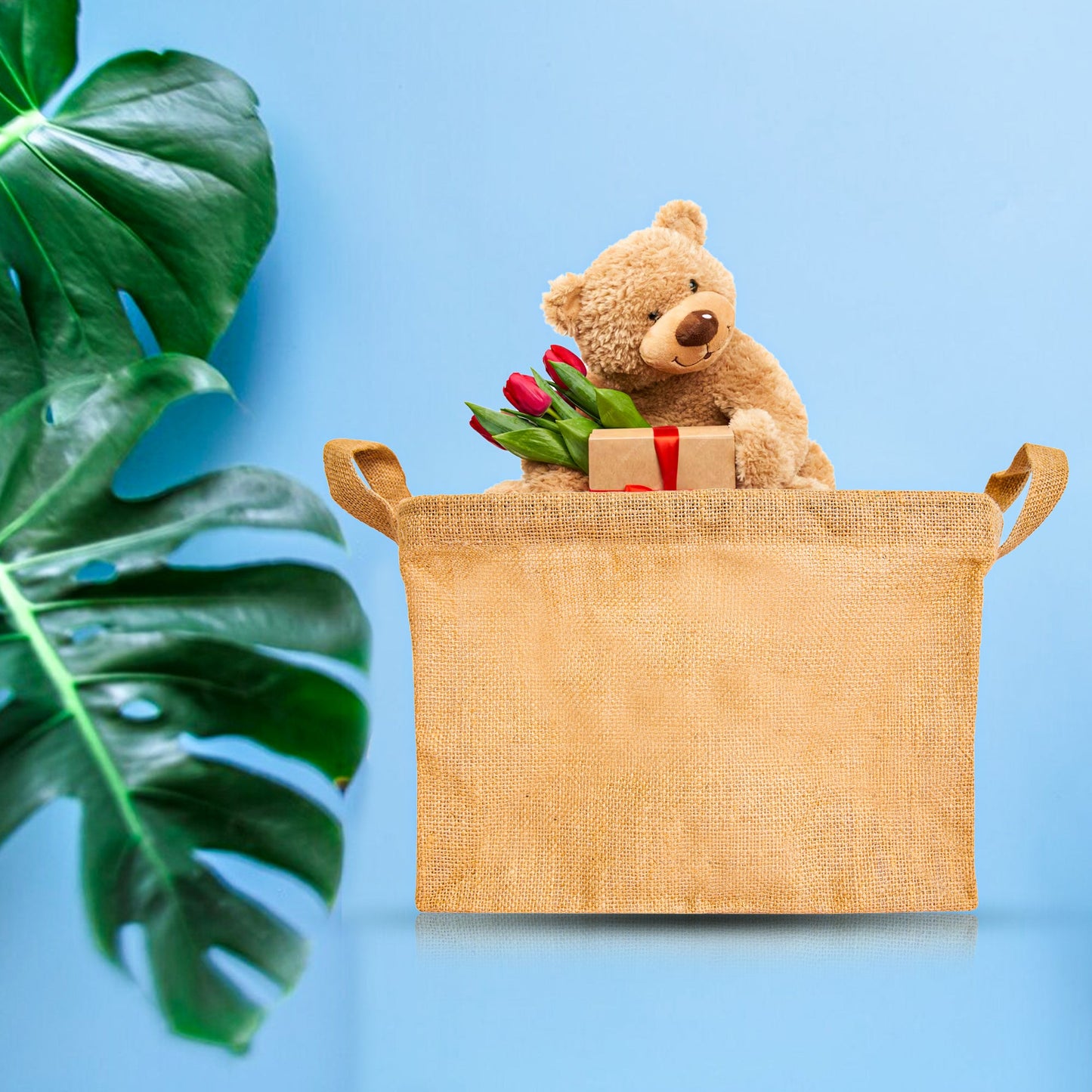 Natural Burlap Jute Storage Baskets with Handles – Collapsible Freestanding Hampers for Clothes & Toys (Set of 8)