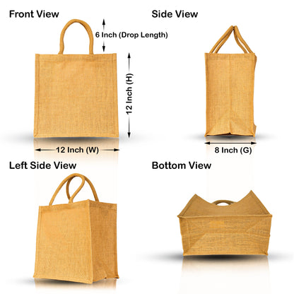 Unisex Jute Tote Bag, Reusable Shopping Bags, Wedding, Gift, Wholesale Burlap Reusable Grocery Bags (Packs of 12)