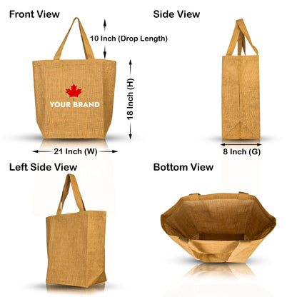 Jute Tote Bags with Handles – Wholesale Eco-Friendly Burlap Bags for Shopping, Weddings & DIY Crafts (Set of 8)