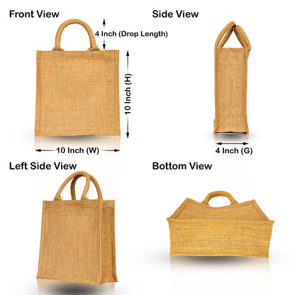 Jute Tote Bags – Reusable Eco-Friendly Burlap Bags for Gifts, Grocery, Party Favors, Beach & Daily Use (Packs of 8)