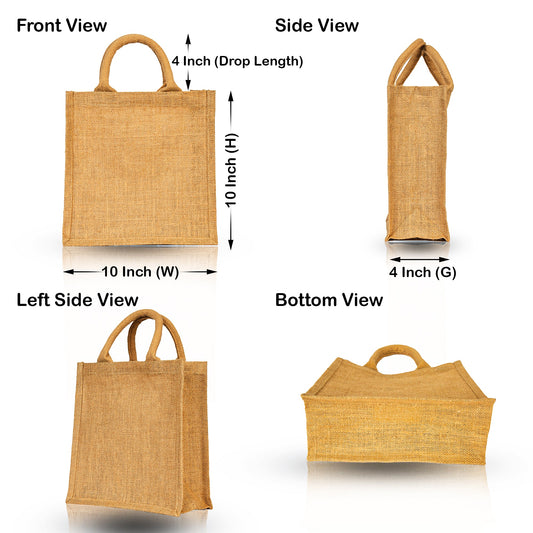 Jute Tote Bags – Reusable Eco-Friendly Burlap Bags for Gifts, Grocery, Party Favors, Beach & Daily Use (Packs of 8)