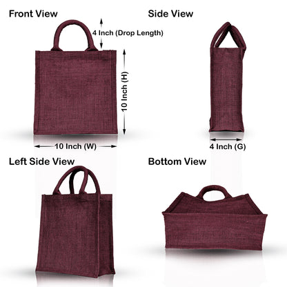 Eco-Friendly Jute Bags – Reusable Burlap Totes for Beach, Grocery, Gifts, Party Favors & Daily Use (Packs of 4)