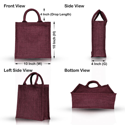 Eco-Friendly Jute Bags – Reusable Burlap Totes for Beach, Grocery, Gifts, Party Favors & Daily Use (Packs of 4)