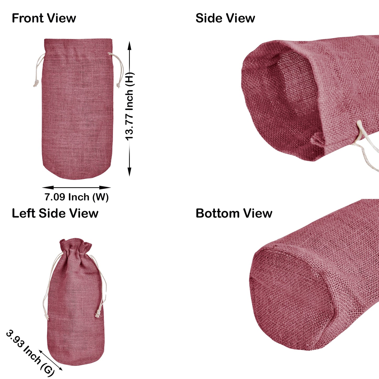 Colored Jute Wine Bottle Bags – Burlap Gift Pouches, Perfect for Weddings, Christmas, New Year, and Special Occasions (Set of 7)