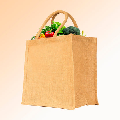 Unisex Jute Tote Bag, Reusable Shopping Bags, Wedding, Gift, Wholesale Burlap Reusable Grocery Bags (Packs of 12)