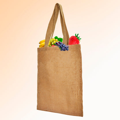 Reusable Jute Burlap Tote Bags with Handles – Eco-Friendly Totes for Beach, Grocery, Parties & Travel (Packs of 12)