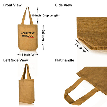 Burlap Jute Tote Bags – Wholesale Reusable Gift Bags for Women, Bridesmaids, Weddings, Shopping & Travel (Packs of 12)