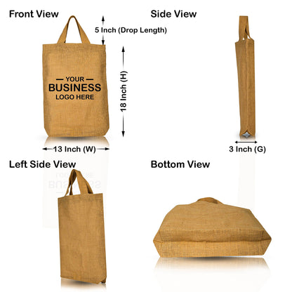 Jute Tote Bags – Reusable Burlap Wholesale Gift Bags, Bridesmaids, Weddings & Grocery Shopping (Packs of 12)