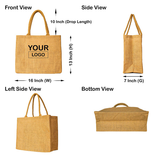 Jute Burlap Tote Bags – Reusable Totes for Shopping, Beach, Gifts, DIY, Weddings & Groceries (Packs of 8)