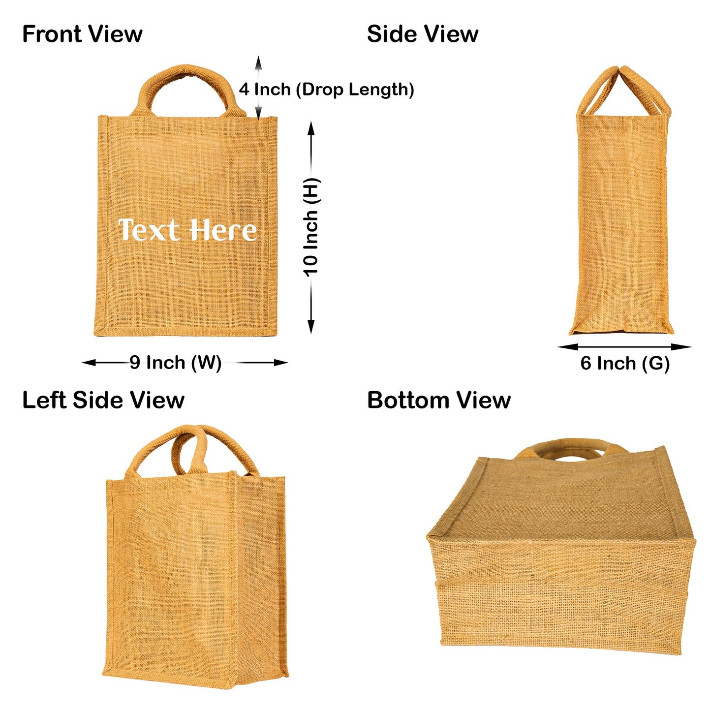 Wholesale Jute Tote Bags – Eco-Friendly Reusable Burlap Bags for Shopping, Events, Gifts & DIY Projects (Set of 12)