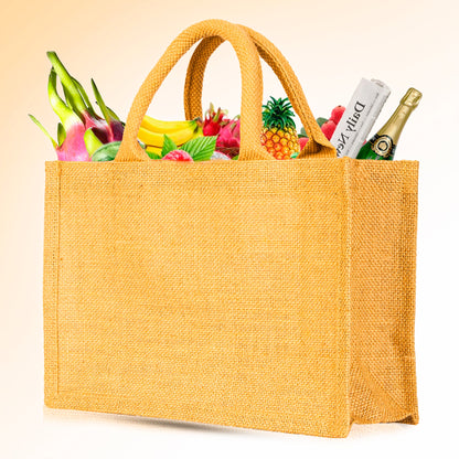 Reusable Wholesale Jute Tote Bags– Perfect for Shopping, Groceries, Bridesmaids, DIY, Weddings, Beach Trips & More (Packs of 12)
