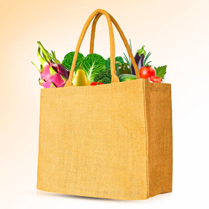 Reusable Jute Tote Bags – Burlap Shopping & Gift Bags for Women, Weddings, DIY Crafts, Grocery & Kitchen Use (Set of 8)