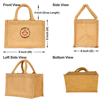 Reusable Burlap Tote Bags with Handles – Wholesale Jute Gift Bags for Shopping, Weddings, DIY & Beach Parties (Packs of 8)