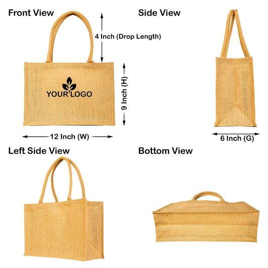 Reusable Jute Tote Bags – Burlap Shopping, Weddings, Bridesmaids, Valentine’s, Mother’s Day & Beach Parties (Set of 8)