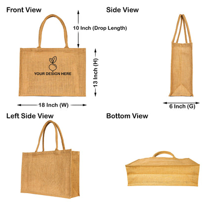 Jute Tote Bag, Reusable Wholesale Shopping Bags Burlap Gift Bags, Grocery Bags for Women Wedding DIY Art Crafts (Set of 8)