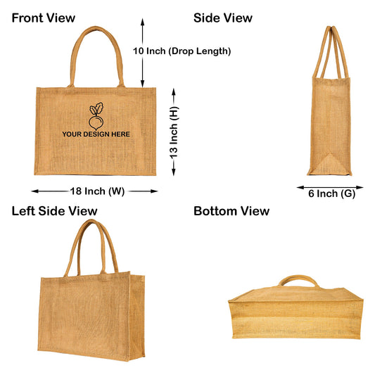 Jute Tote Bags – Reusable Burlap Shopping Bags, Weddings, DIY Crafts, Gifts, and Kitchen Groceries (Packs of 12)