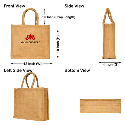 Burlap Jute Tote Bags–  Wholesale Reusable Bags for Shopping, Travel, Weddings, Beach & Gifts (Packs of 12)