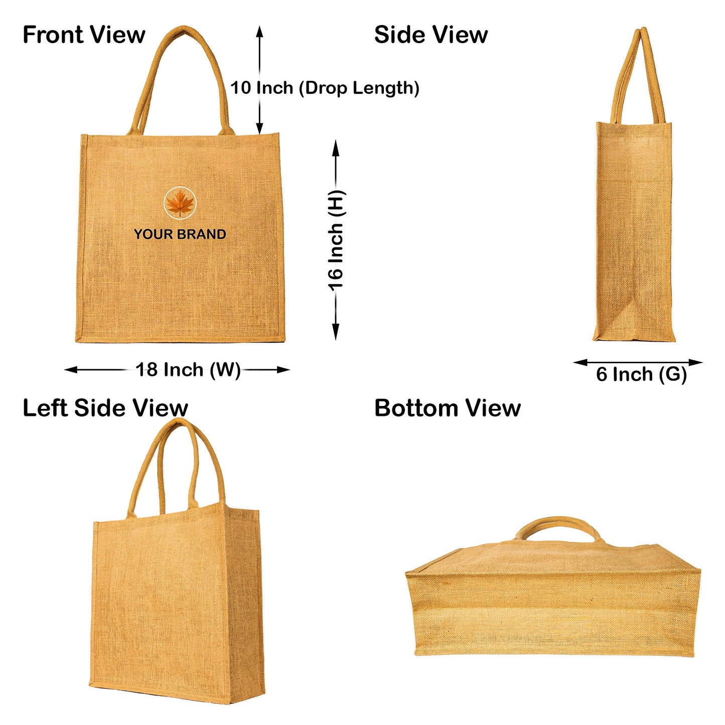 Jute Tote Bags Reusable  Shopping, Travel, Holidays, Weddings, Beach, Travel & Gift Bags (Packs of 8)