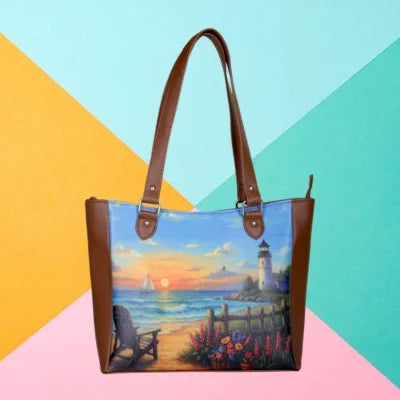 Digital Printed Leather Shoulder Bag