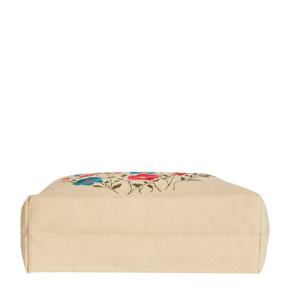 Wholesale Multi-Purpose Floral Embroidered Tote bag with Leather