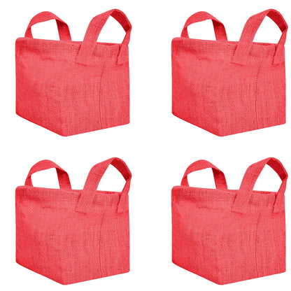 Jute Storage Baskets – Rectangular Organizer Bins with Handles for Living Room, Bedroom – Ideal for Storing Toys, Books, and Small Items (Packs of 4)