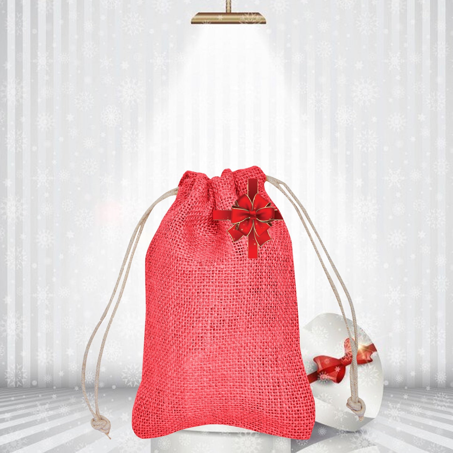 Jute Small Drawstring Bags, Set of 8 – Burlap Pouches Reusable Wedding Christmas, New Year, Thanks Giving Gift Pouches