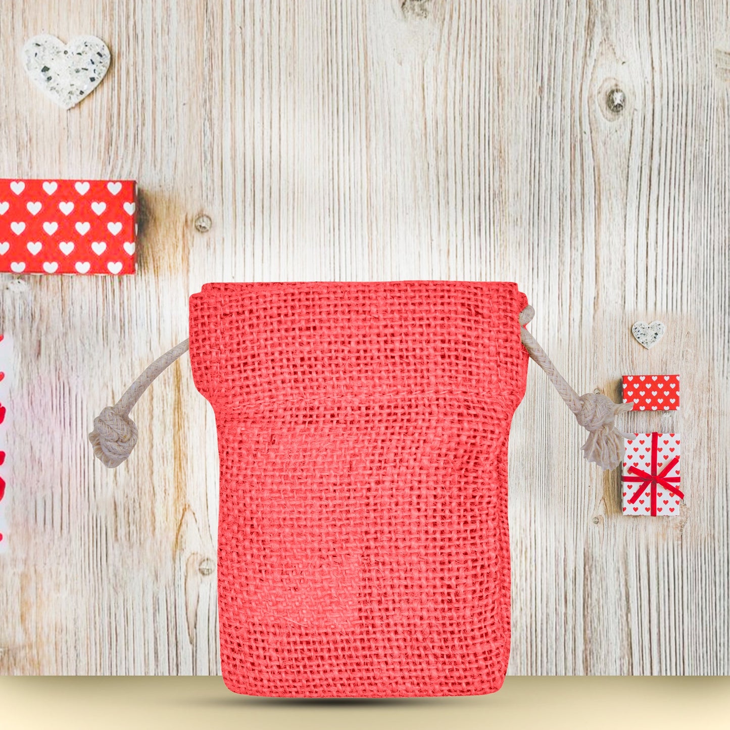 Coloured Burlap Drawstring Bags –  Small Jute Pouches for Wedding, New Year, Birthday Weddings & Christmas Gifts (8 PCS)