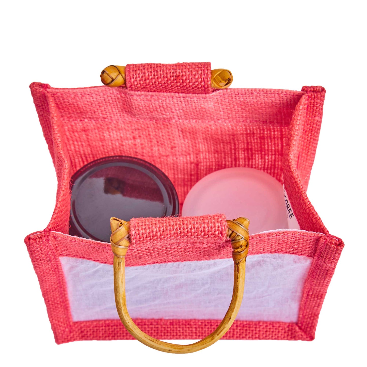 Coloured Jute Gift Bags with Organza Burlap Pouches for Wedding Favors, Party  & Gift (Packs of 7 )