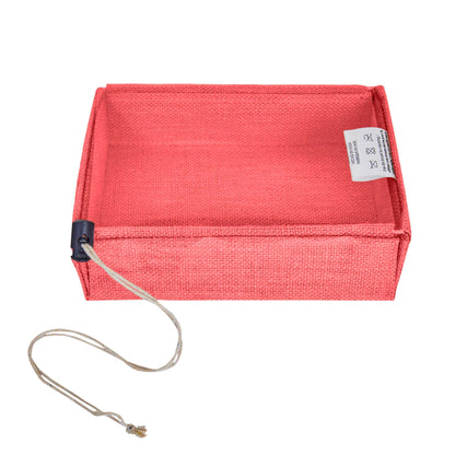 Coloured Juco Gift Boxes with Drawstring & PVC Window –Reusable Baskets for Gifting, Jewellery, Storage & Décor ( Packs of 7 )