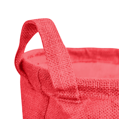 Jute Storage Bags –Laundry Baskets with Handles, Storage Baskets for Living Room, Bedroom, Nursery & Home Organization (Set of 4)