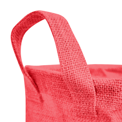 Jute Storage Baskets – Rectangular Organizer Bins with Handles  – Mini Hampers for Small Clothes, Toys & Shoes (Set of 4)