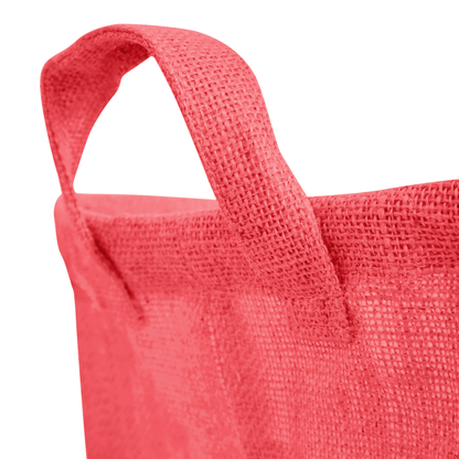 Coloured Collapsible Jute Baskets – Laundry Basket  Storage with Handles for Living Room, Bedroom – Small Clothes & Toys (Set of 4)