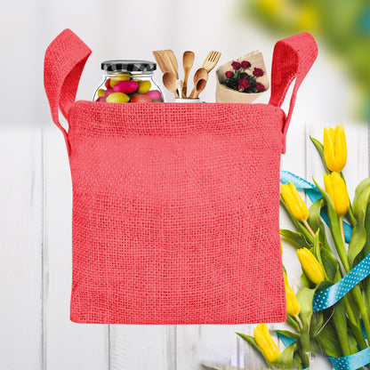 Jute Storage Baskets – Rectangular Organizer Bins with Handles for Living Room, Bedroom – Ideal for Storing Toys, Books, and Small Items (Packs of 4)